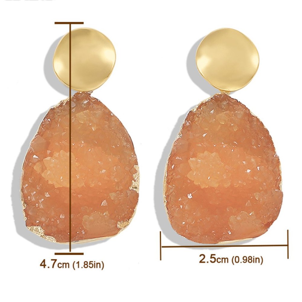 $5 BLOWOUT!  XL Geode Earrings - Picture 7 of 7